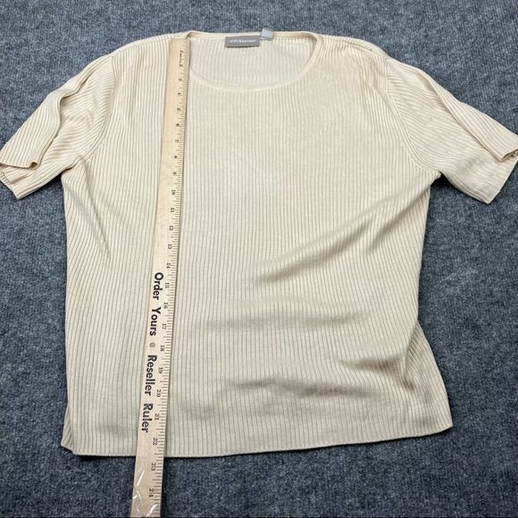 Women's Croft & Barrow Cowl Knit Sweater blouse top yellow tan - Picture 2 of 7